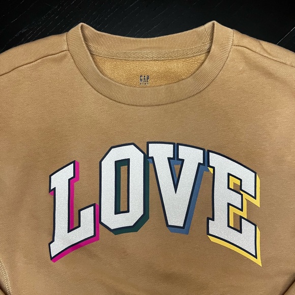 Gap Kids “Love” Long Sleeve Sweatshirt Size Small - Picture 3 of 7